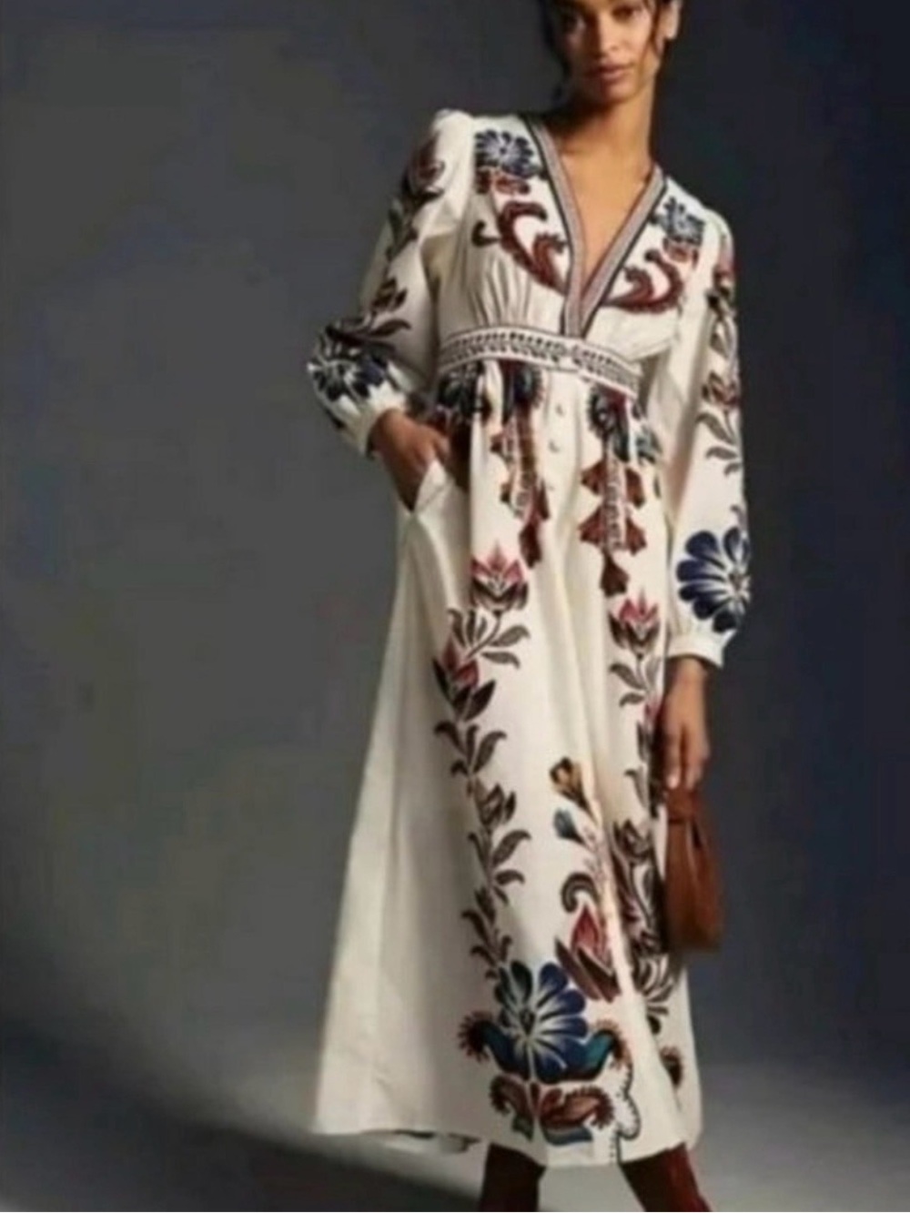 FARM Rio for Anthropologie Maxi Dress with floral motif - Picture 1 of 12